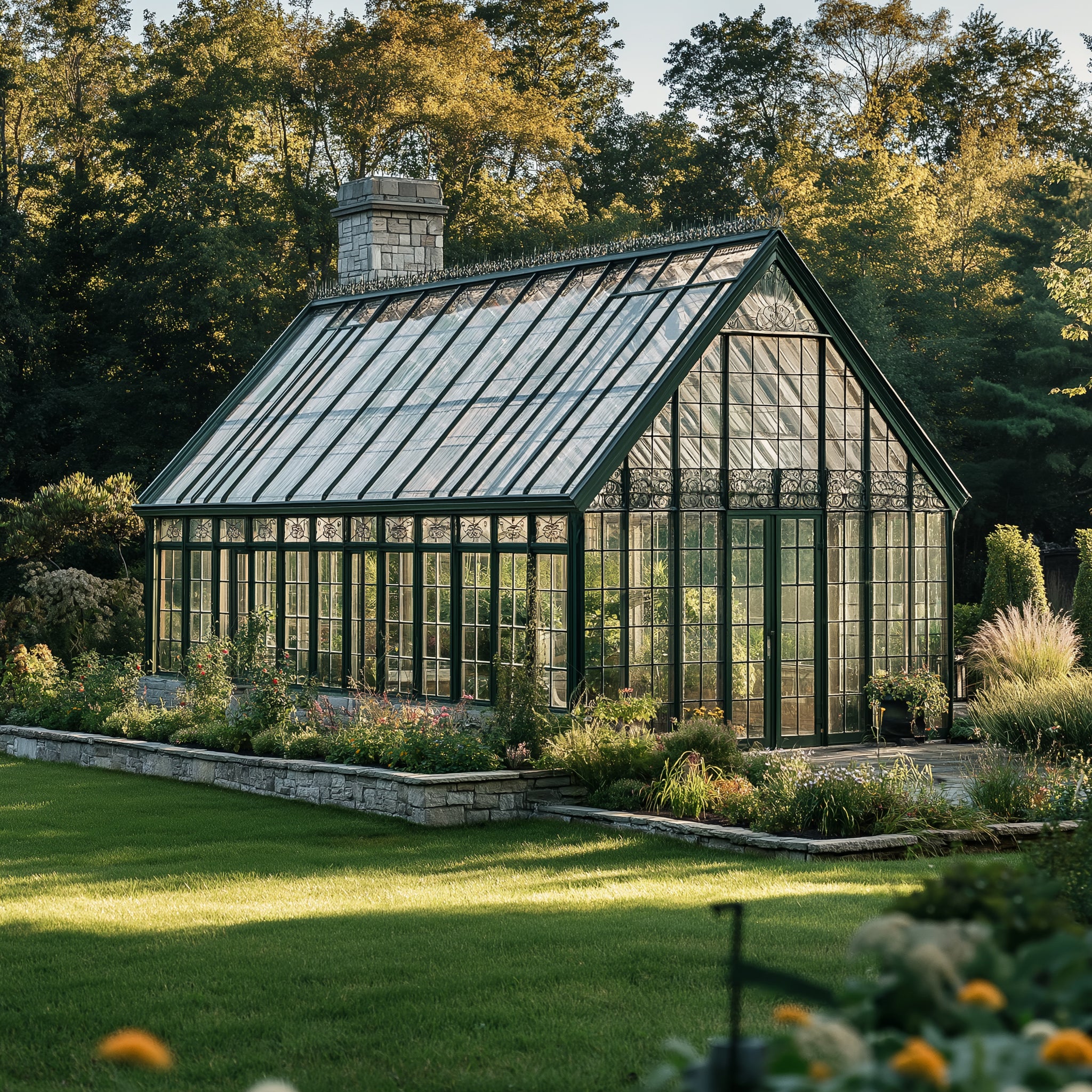 Victorian Glass Greenhouse Elegance - Customizable Size, Style, and Color